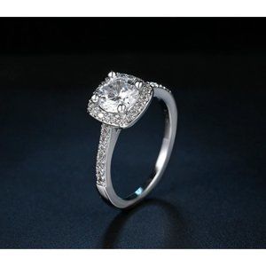 BeautifulSilver Wedding  Engagement‎ Cubic Zirconia
